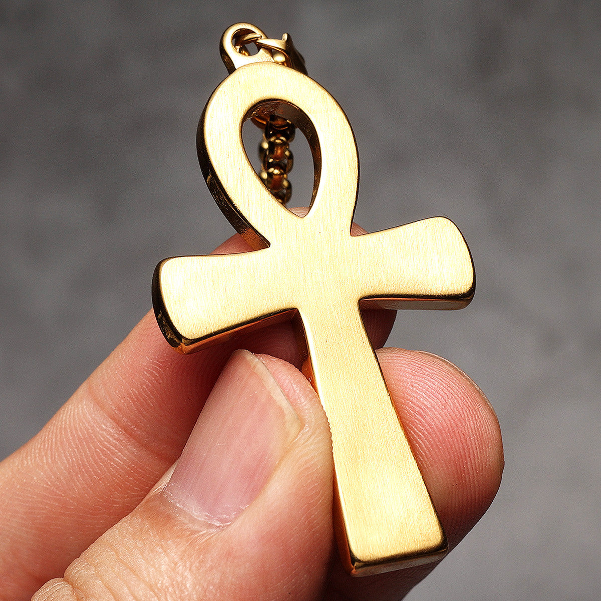 Hieroglyph Ankh | 316L Solid Stainless Steel Egyptian Ancient African Ankh Cross Pendant