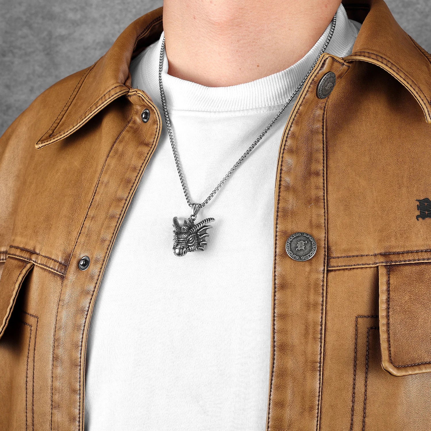 Heat Wave | Solid No Fade Stainless Steel Dragon Head Street Style Pendant