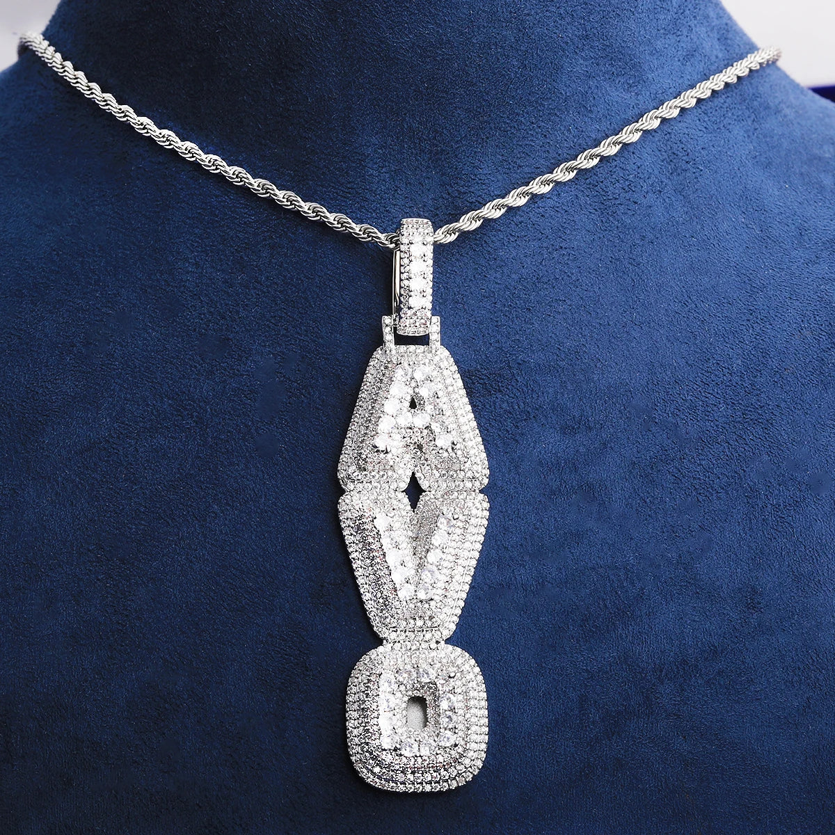 Vert 3D | VVS Diamond CZ Vertical 3 Dimensional Hip Hop Custom Nameplate Pendant