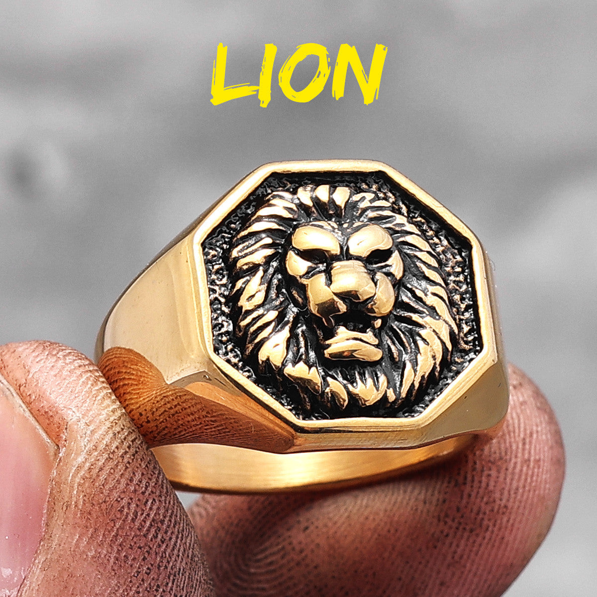 Lion King | 14k Gold Over No Fade Stainless Steel Alpha Lion Hip Hop Ring