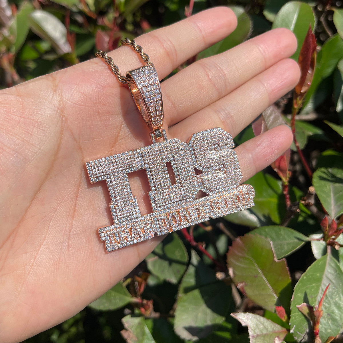 Iced Blinged Out Trap Don't Stop VVS Diamond CZ Prong Set Hip Hop Pendant