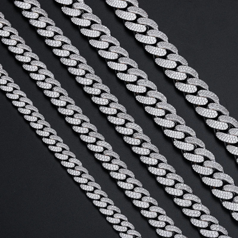 Cuban Luxury | 6mm -12mm Iced Blinged Out Moissanite Diamond 925 Silver Miami Cuban Link Chain