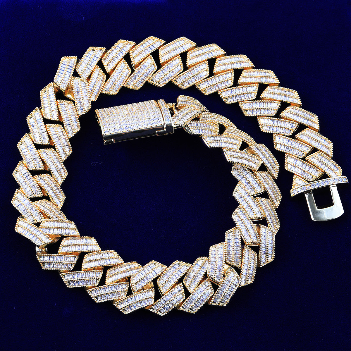 C-Sharp | VVS Diamond CZ Cuban Link 4 Prong Set Hip Hop 24k 925 Silver Rose Gold Chain