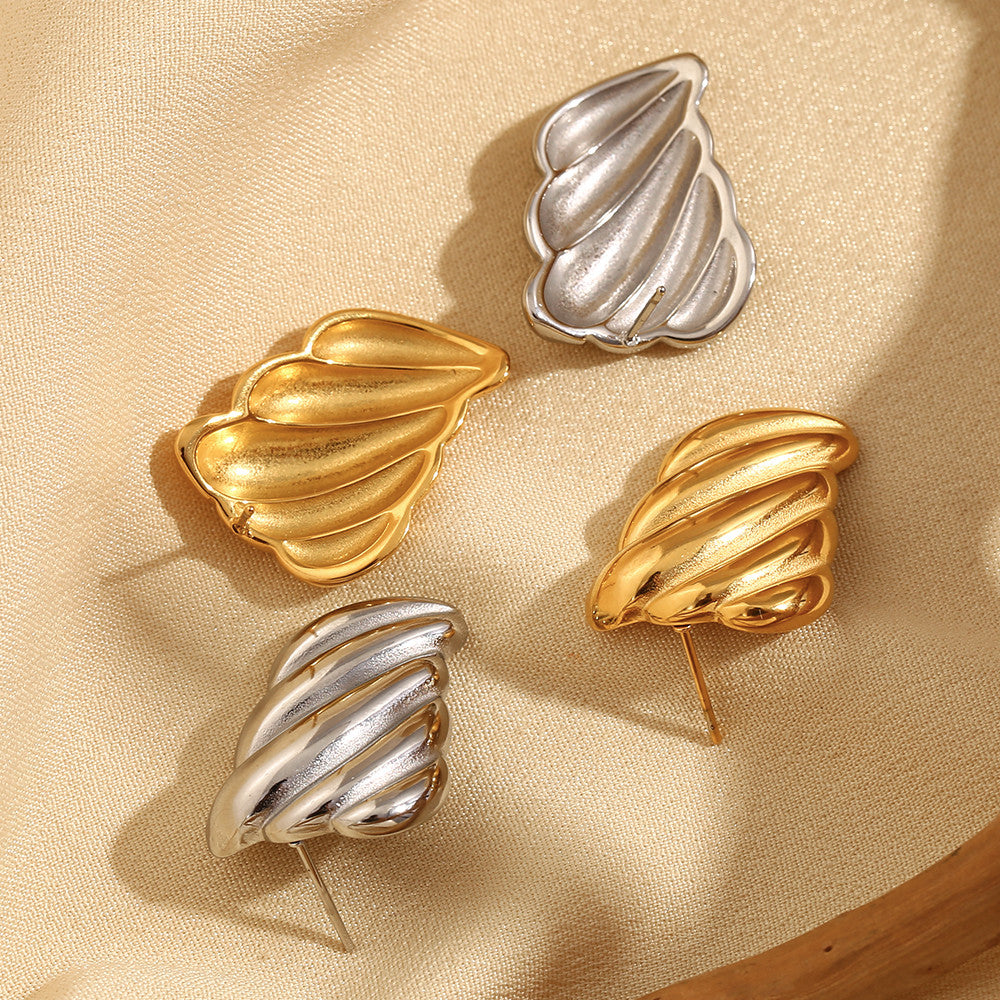 Ladies Artistic Design 18k Gold Waterproof Stainless Steel Tarnish Free Earrings