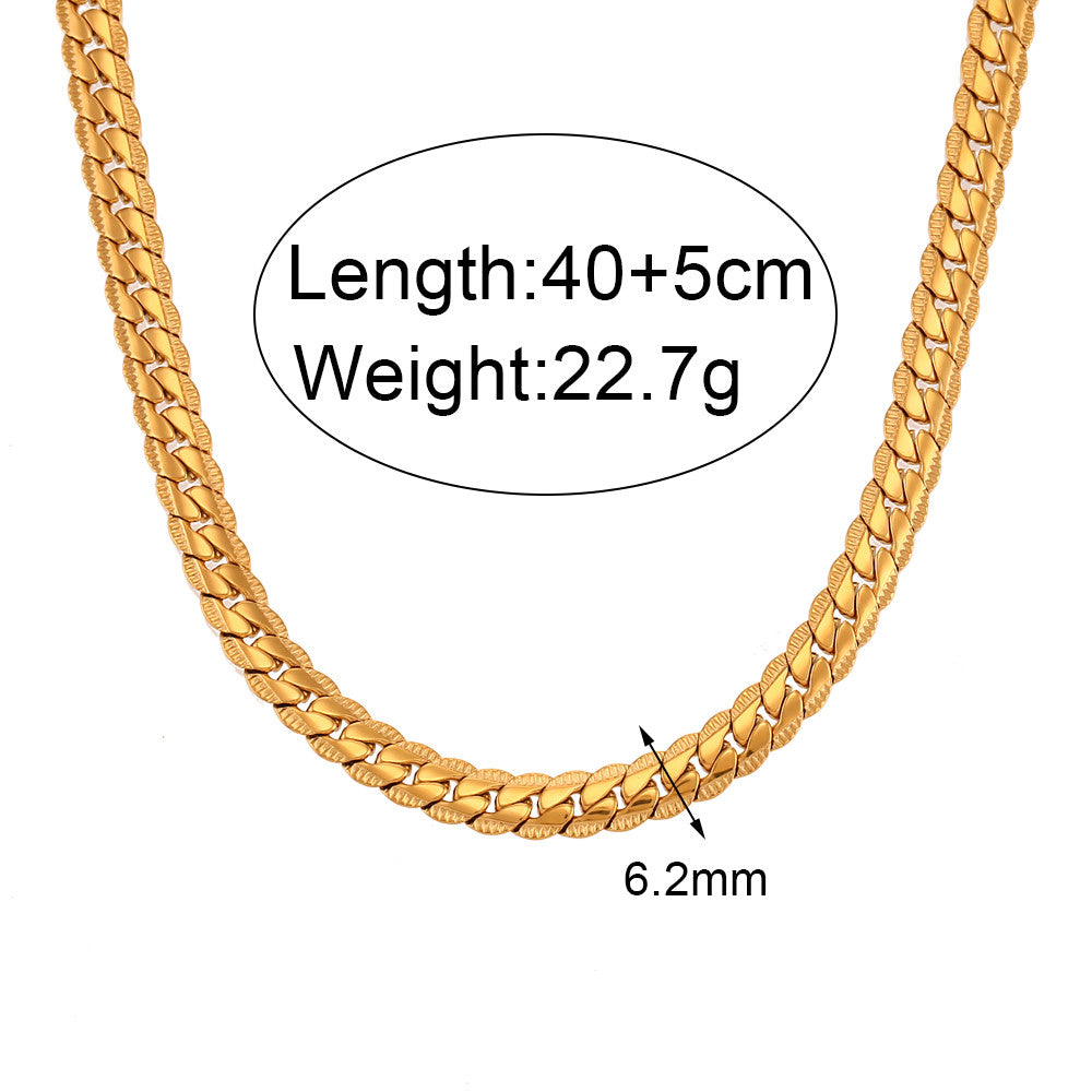 Ladies Bling 18k Gold Stainless Steel Hip Hop Heart Shape Jewelry Chain Necklaces