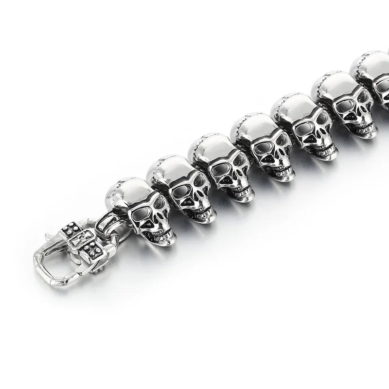 Greyskull | Street Wear Biker Skull Hip Hop No Fade Stainless Steel Motorcycle Bracelets