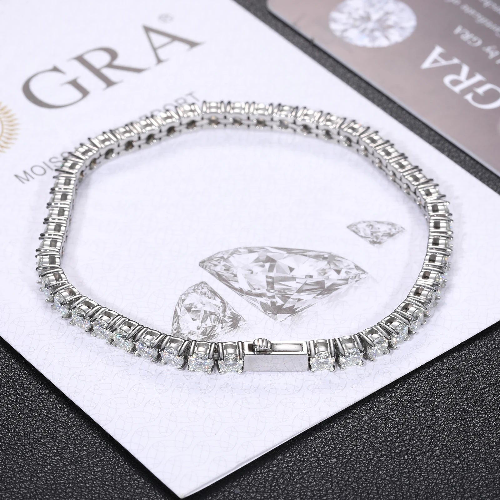 Solid 316L Stainless Steel D VVS1 Moissanite No Fading Tennis Chain and Bracelet