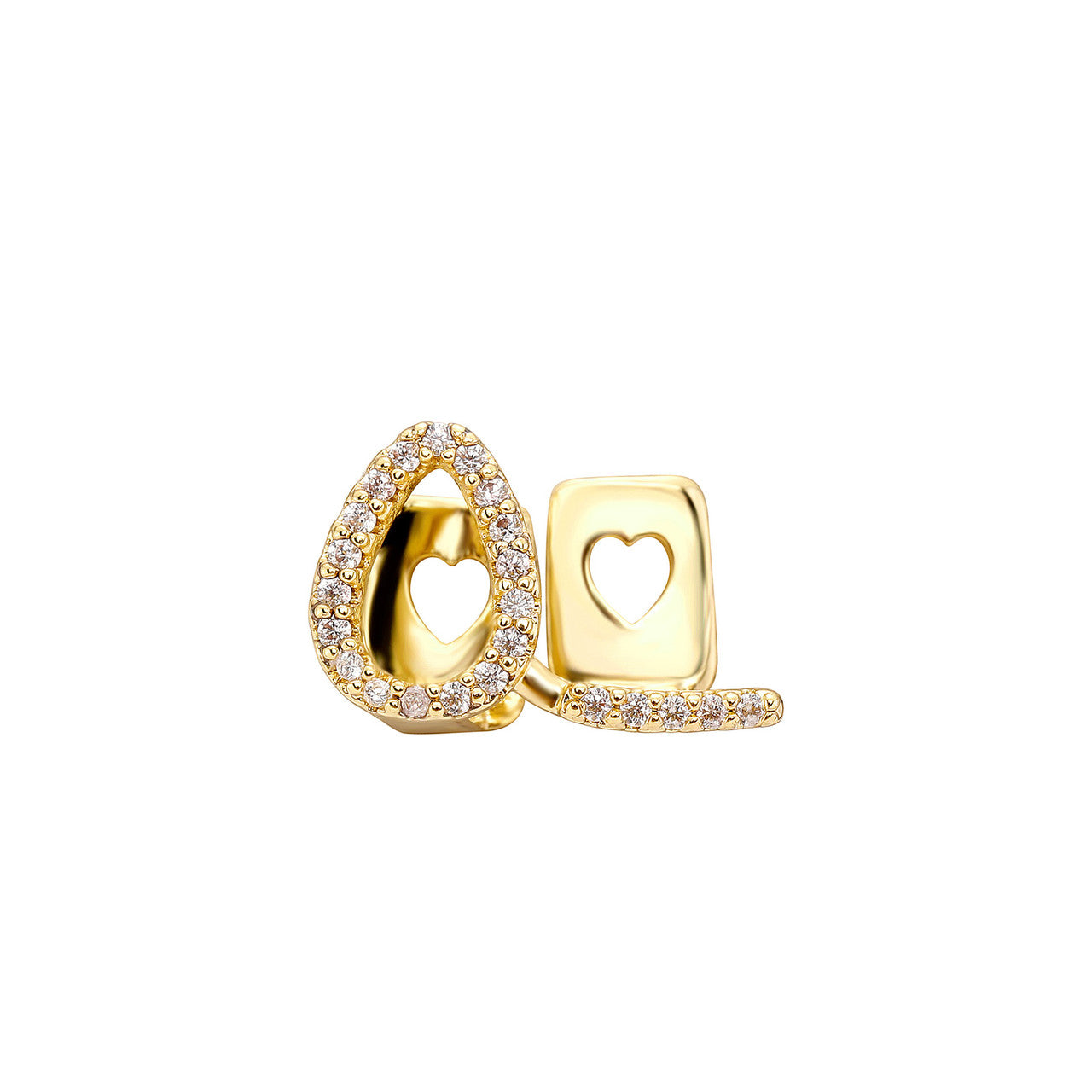 Open Face Teardrop | VVS Diamond CZ Stone Iced Blinged Out Mouth Tooth Teeth Grillz