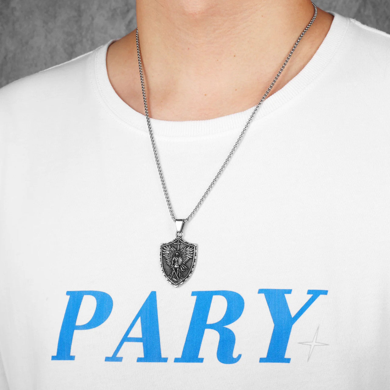 Guardian Collection | 316L No Fade Stainless Steel St. Michael Shield of Protection Pendant