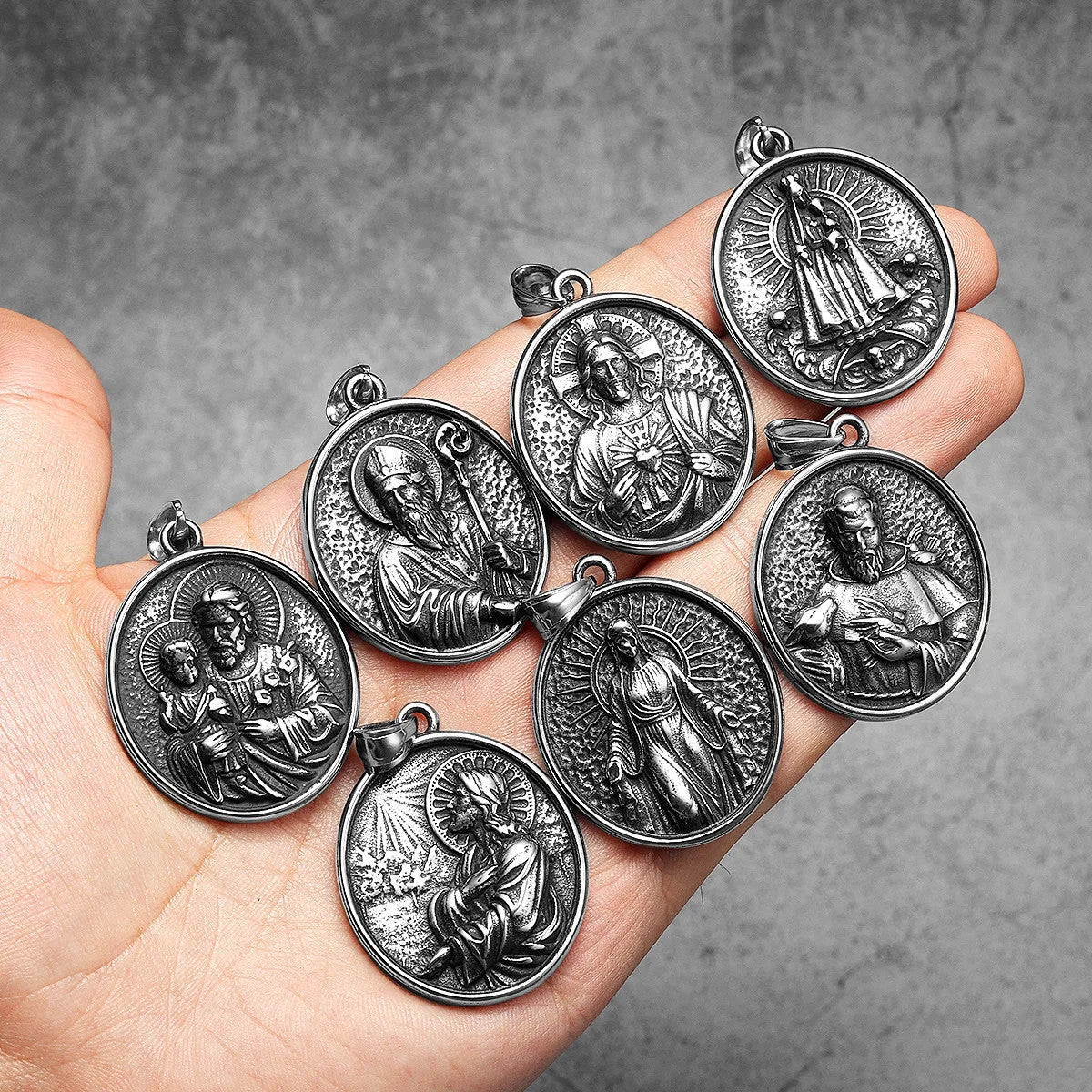 Hall Of Saints | 316L Solid Stainless Steel Holy Father Joseph Saint Pendant Collection