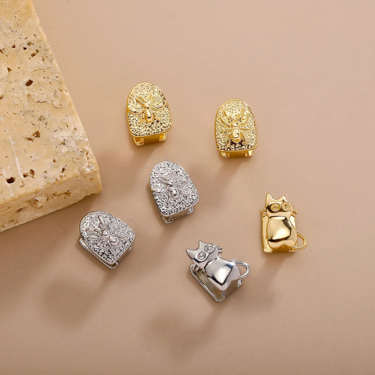 Single Cap | Animal Hip Hop Gold .925 Silver Tooth Cap Mouth Grillz