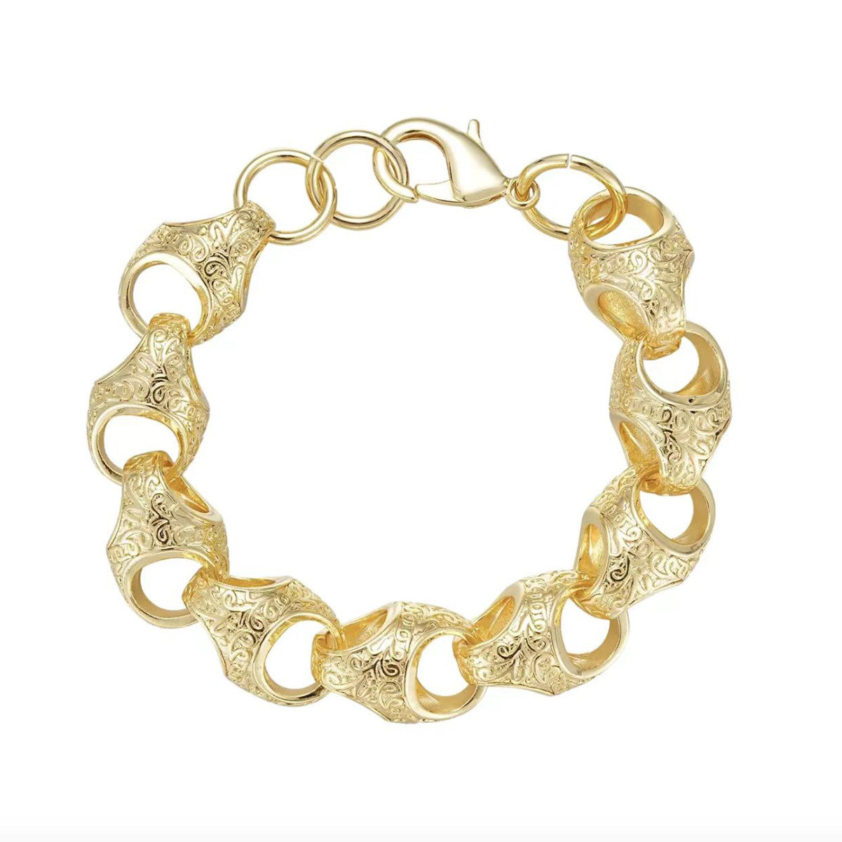 Be Large | Designer Acorn Link 24k 925 Silver Rose Gold Hip Hop Link Bracelet