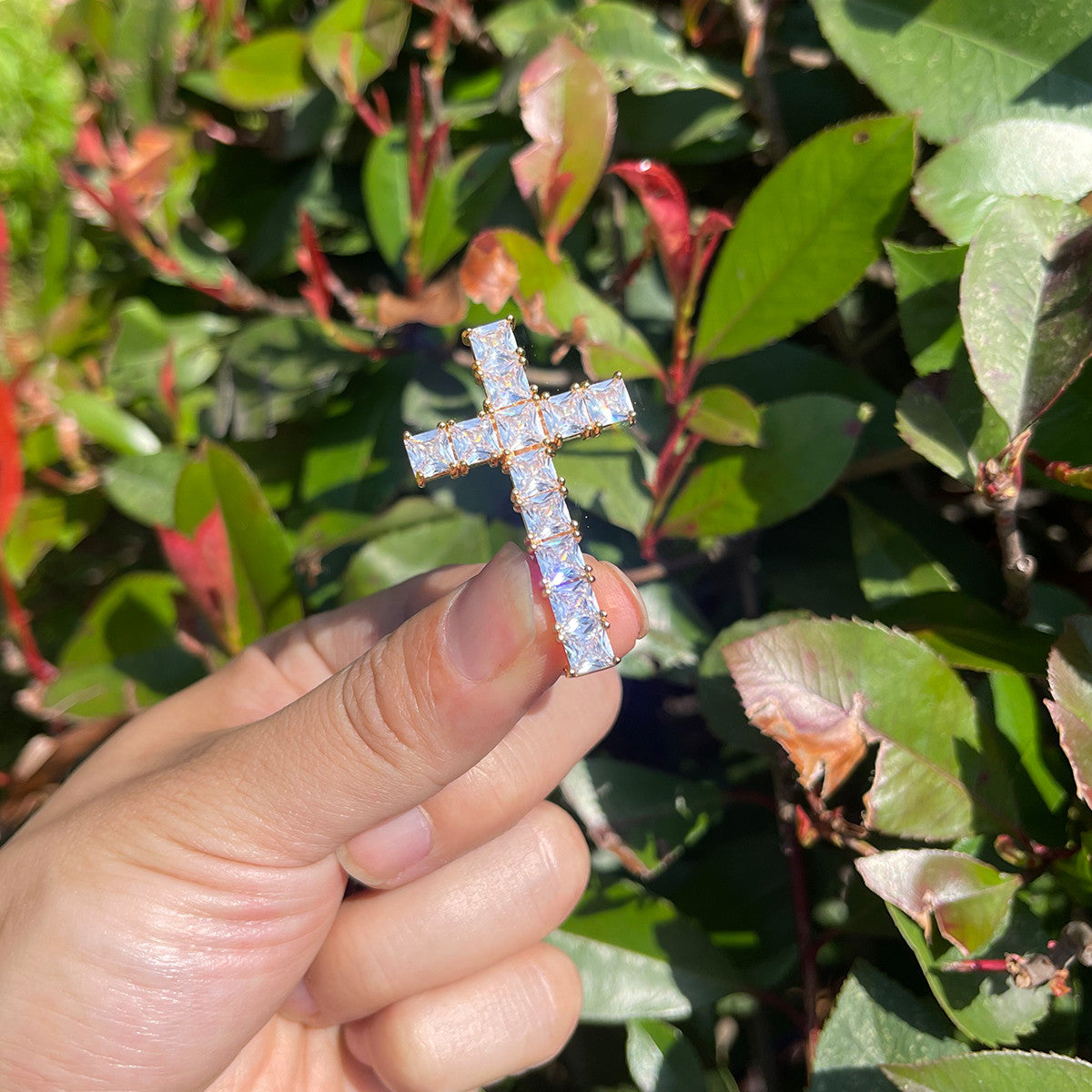 Up Is Down | Inverted Princess Cut Prong Set Peter Cross Hip Hop Cross Pendant