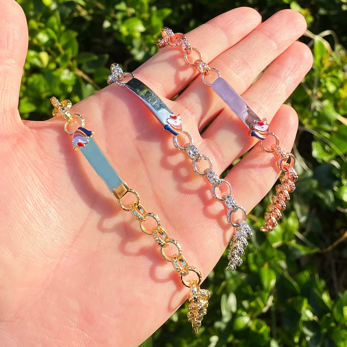 Unicorn | VVS Diamond CZ Bubble Letter Belcher Unicorn Tag Bracelet