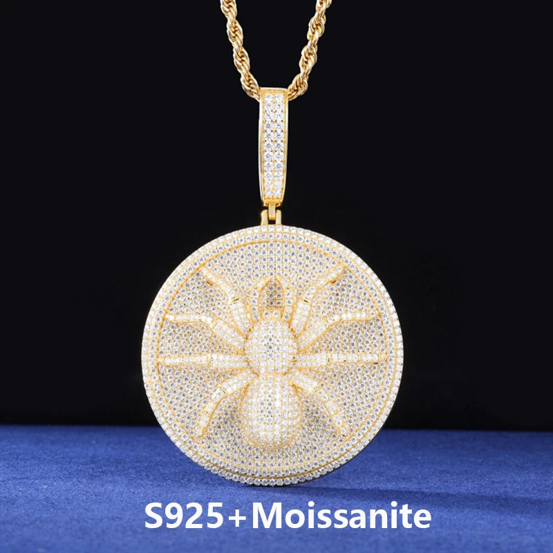 Spida | 925 Sterling Silver Luxury Moissanite Diamond Spider Hip Hop Pendant
