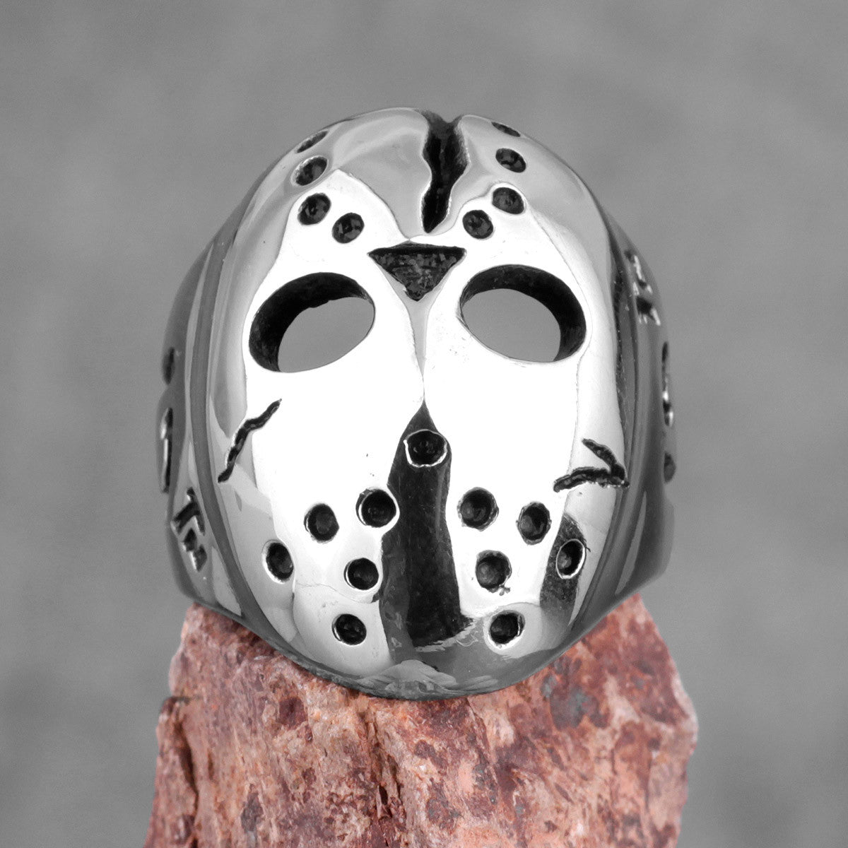 Jason Mask | 316L No Fade Stainless Steel Friday the 13th Mask Ring 