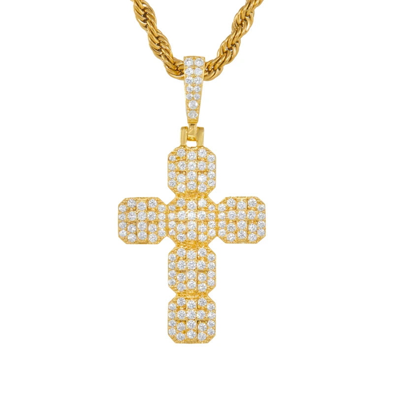 The Octagon | Iced Blinged Out VVS1 Moissanite Diamond Hip Hop Cross Pendant