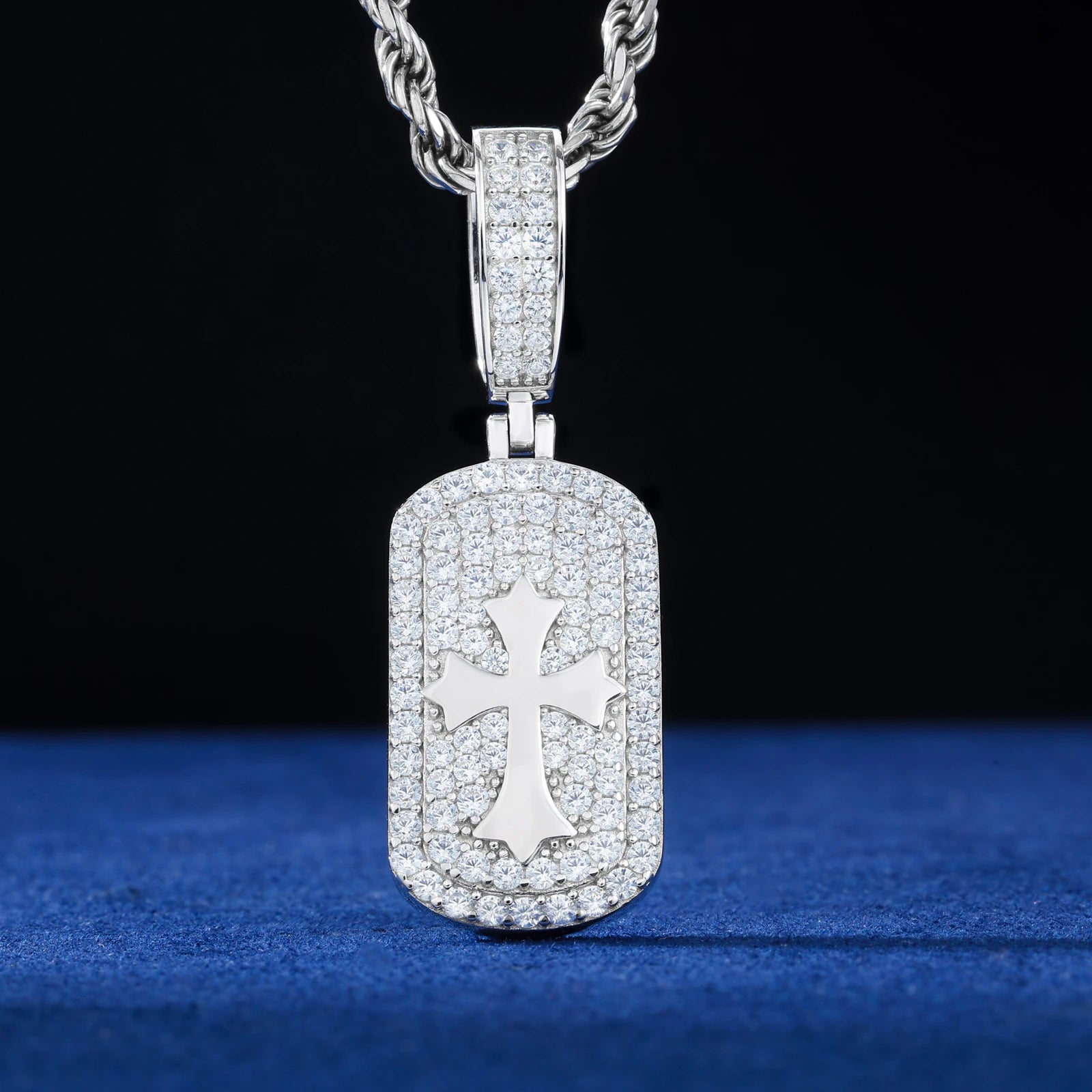 Self Certified | Moissanite Diamond Iced Bling 925 Silver Cross Pendant Necklace