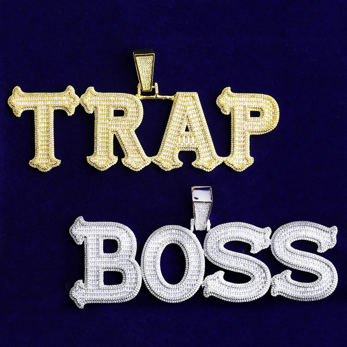 Trap Boss | VVS Diamond CZ Custom Made Iced Blinged Out Nameplate Pendant