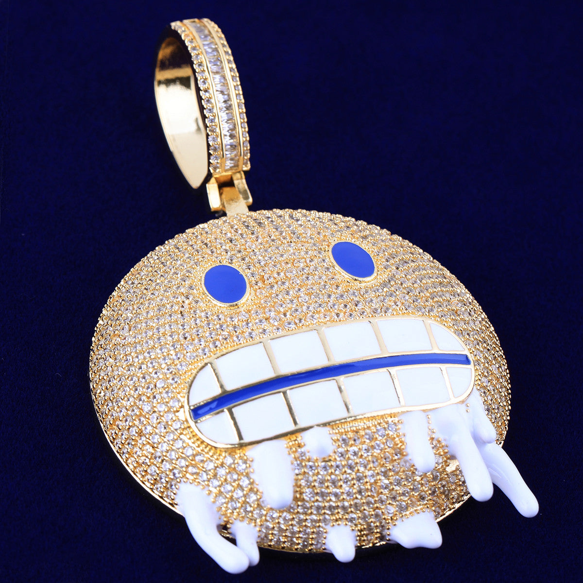 I'm Too Cold | VVS Diamond CZ Cold Emoji Hip Hop Pendant Chain Necklace