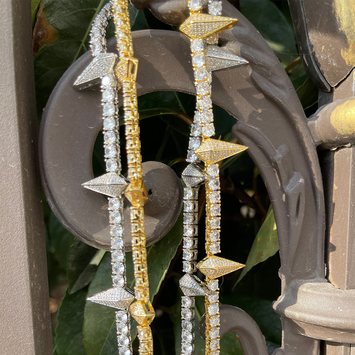 Iced Spike II | Designer Prong Set Cluster Stone Flooded Ice Hip Hop Chain Necklace