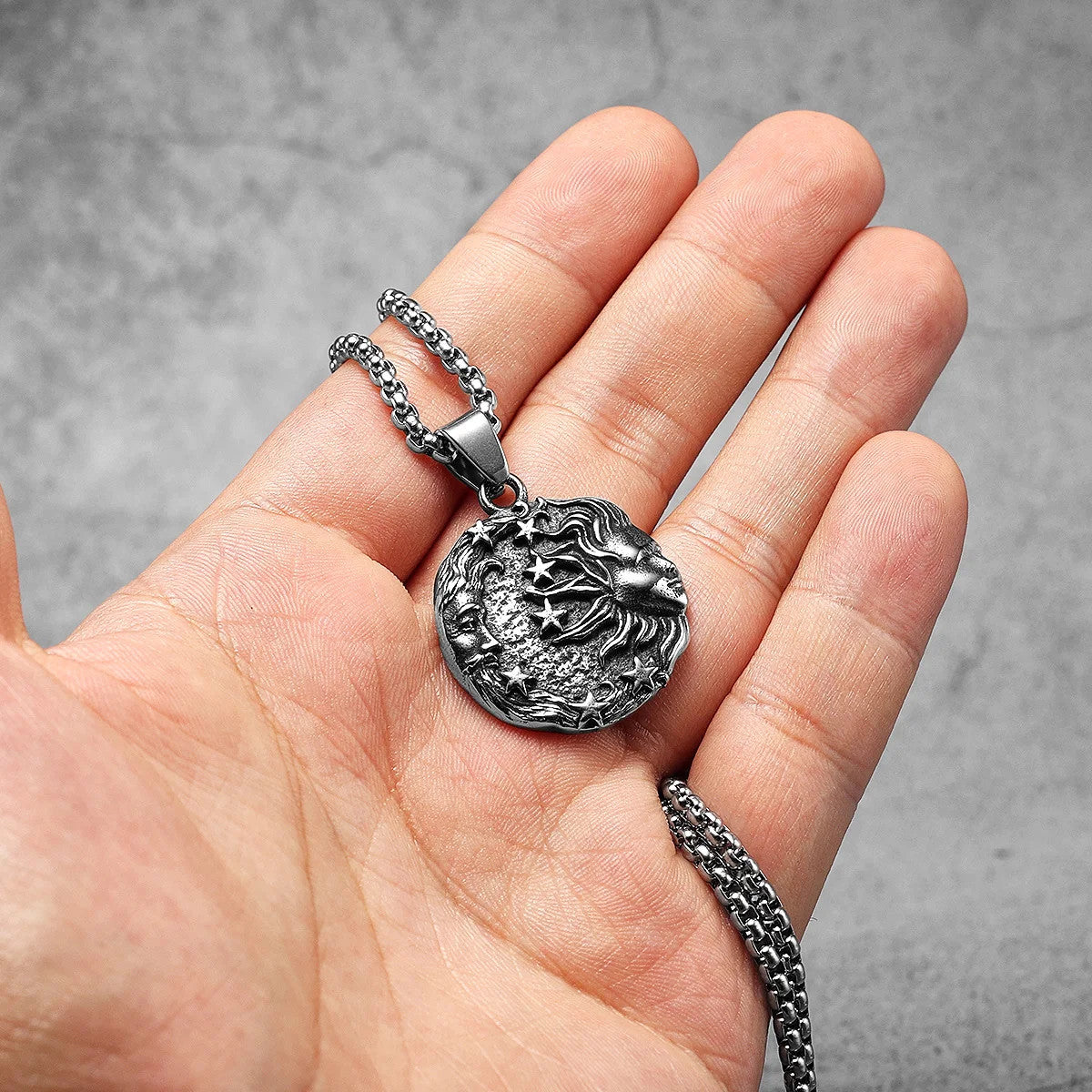 Starry Sky | Sun God Moon Goddess 316L No Fade Stainless Steel Greek Myth Pendant