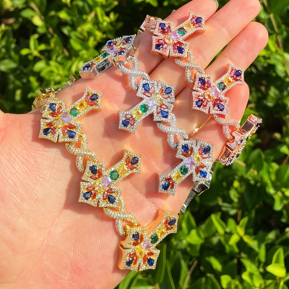 Star Fort Cross | VVS Diamond CZ Gemstone 5A+ Hip Hip Iced Blinged Out Bracelets