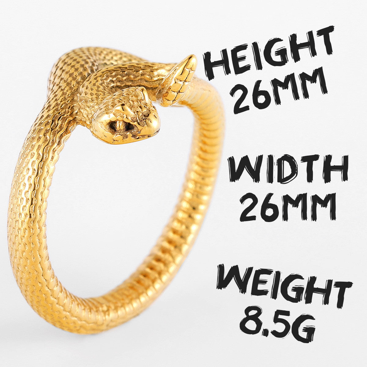 Coiled Viper | Stainless Steel Snake In The Grass Street Wear Hip Hop Rings