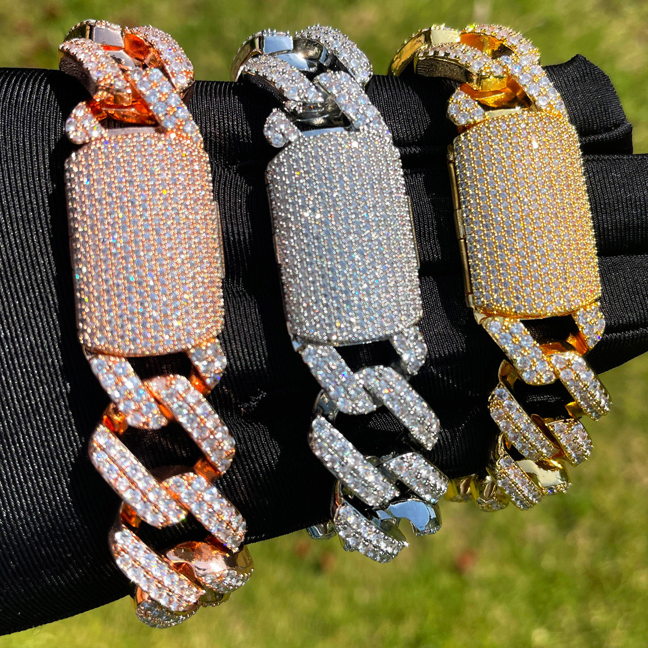 Cubaro | Cuban Link Figaro Mixed Prong Set Link VVS Diamond Hip Hop Bracelet