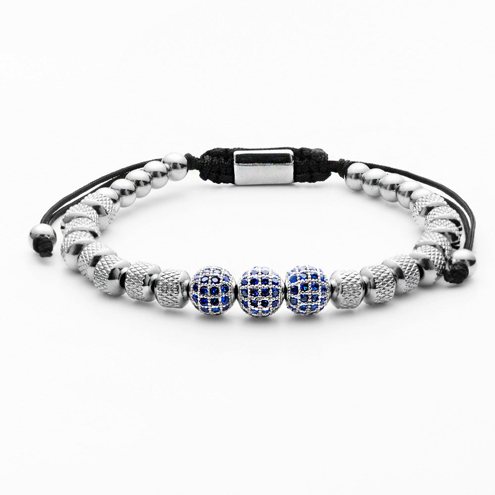 Heritage Bracelet | 3 Bead Micro Pave Stainless Steel Luxury Bracelets
