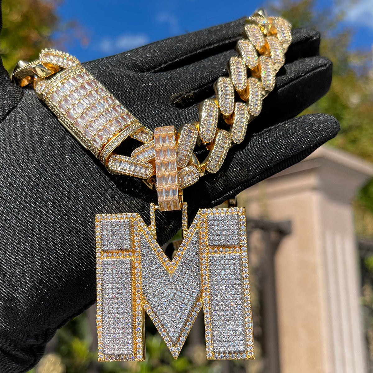 Bailed Ice | VVS Diamond CZ Prong Set Baguette Initial Letter Custom Hip Hop Pendant