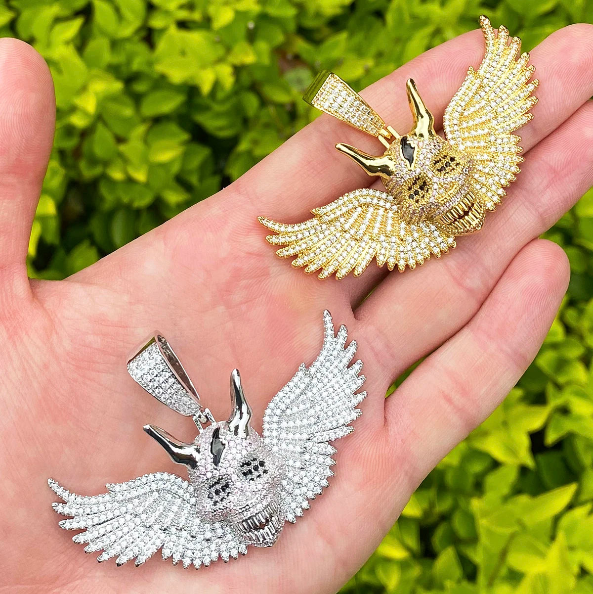 Demon Wings | VVS Diamond CZ 5AA+ Winged Demons Iced Blinged Out Pendants