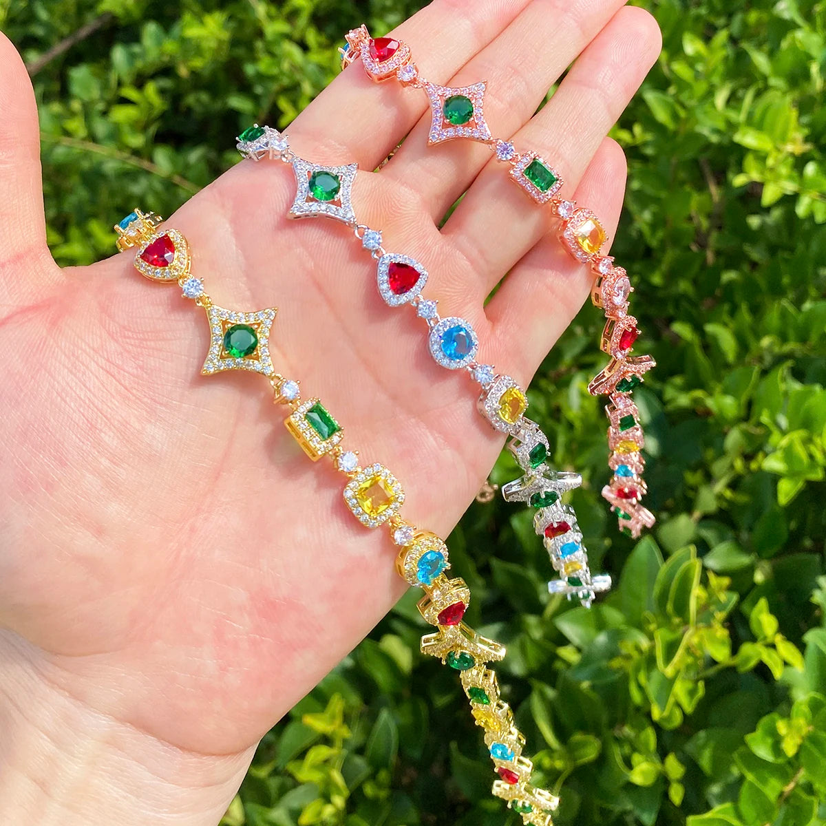 Star Trails | VVS Diamond CZ Colorful Gemstone Hip Hop Chain Necklace