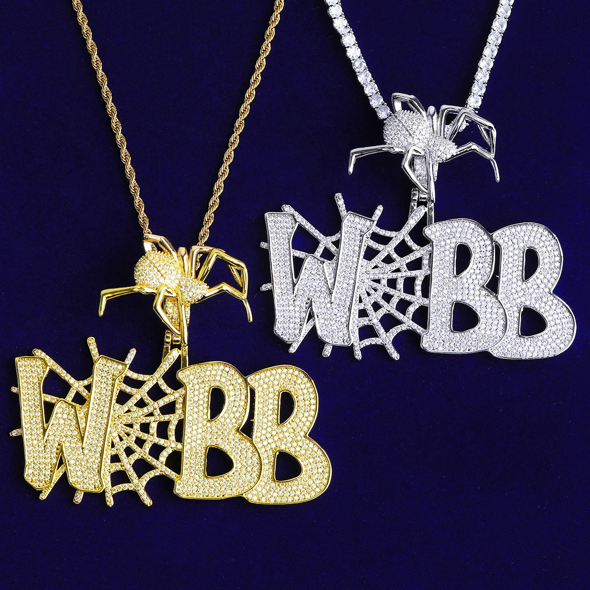 Spider Web | 5AA+ VVS Diamond CZ Iced Blinged Out Spider Bail Hip Hop Pendant