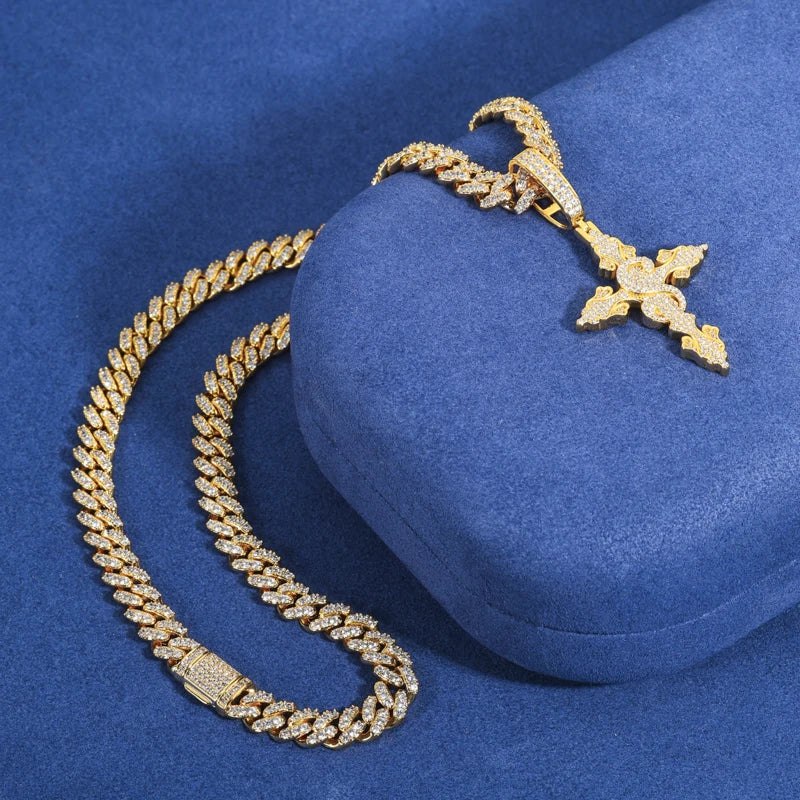 Serenity Cross | S925 Silver Moissanite Diamond Cross Of Peace Hip Hop Pendant Necklace