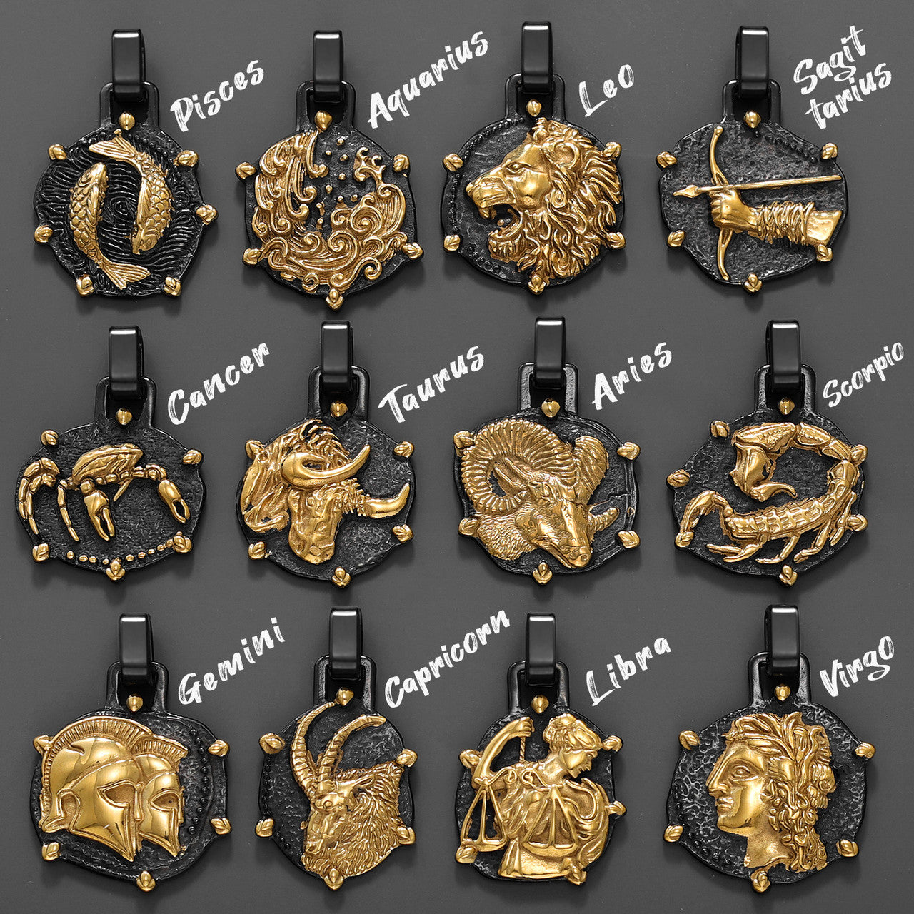12 Constellations | 316L No Fade Stainless Steel Zodiac Sign Astrological Street Wear Pendants