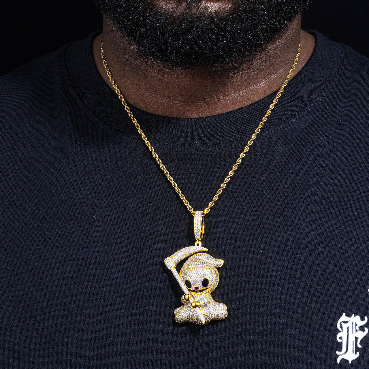 Kill'em Softly | Moissanite Diamond Solid Sterling Silver Baby Grimm Reaper Hip Hop Pendant