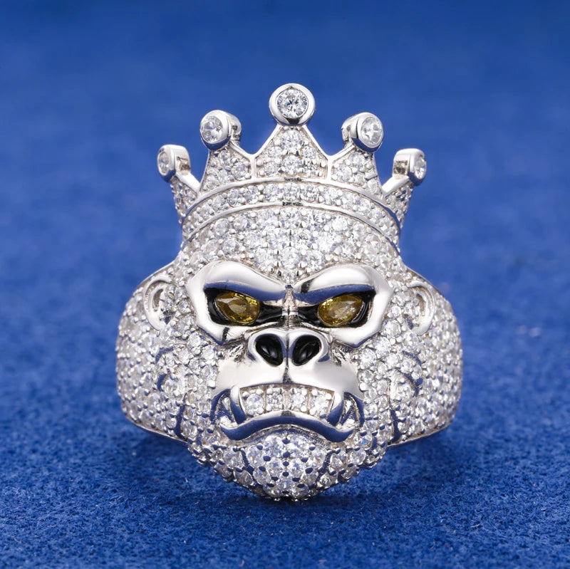 Real in The Field | King Kong Moissanite Diamond Solid Sterling Silver Hip Hop Rings