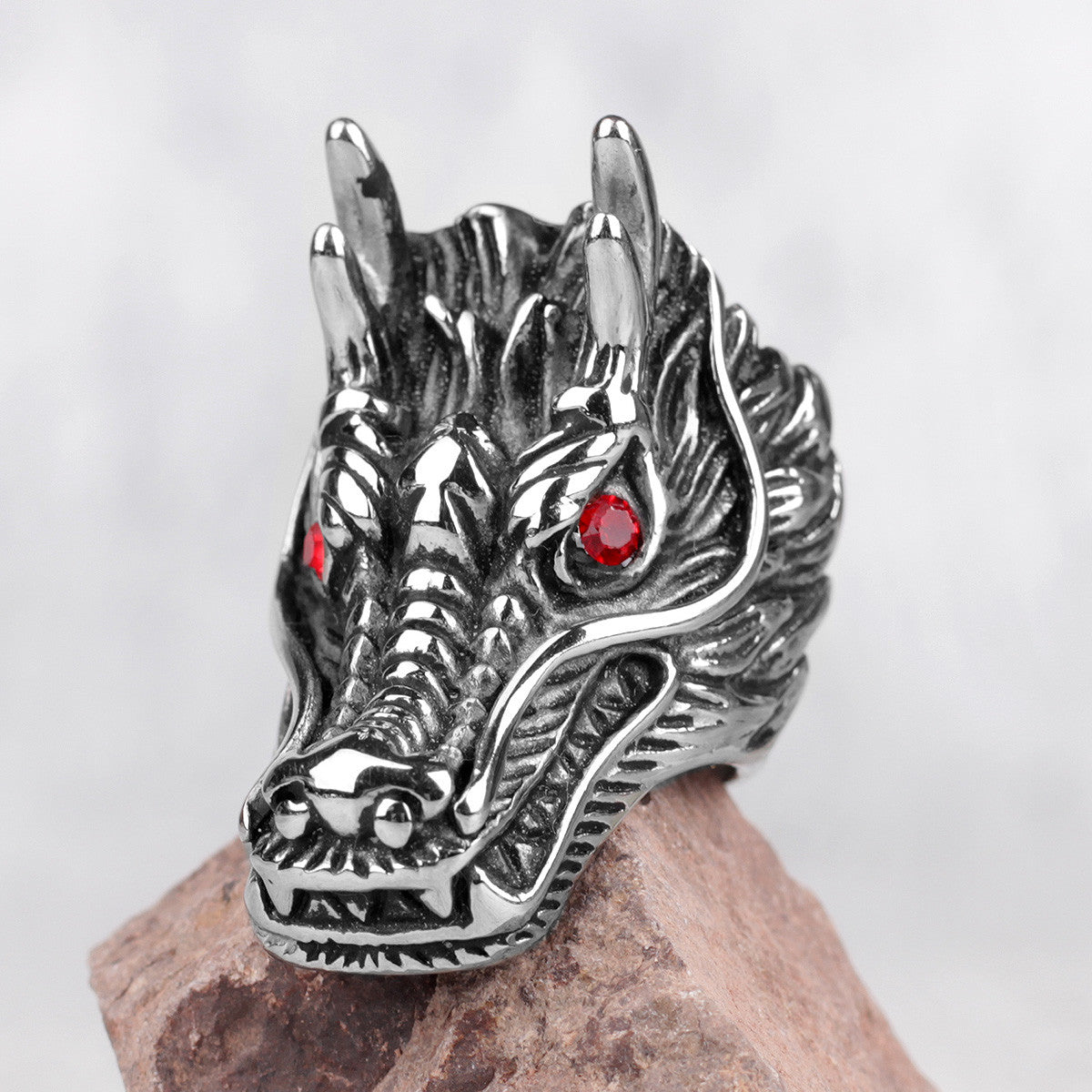 Chinese Dragon | 316L No Fade Stainless Steel Symbolic Cultural Men Rings
