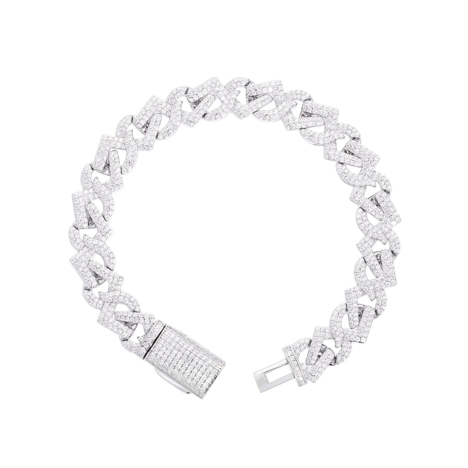Cuban Infinite | VVS Moissanite Diamond 11mm 925 Silver Infinite Cuban Link Bracelet
