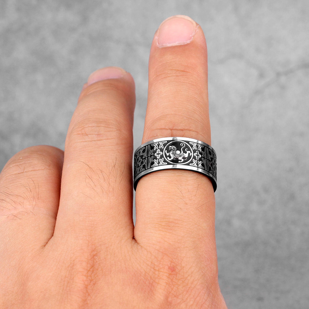 4 Great Beast | Amulet Style Solid Stainless Steel Men's Symbolic Rings