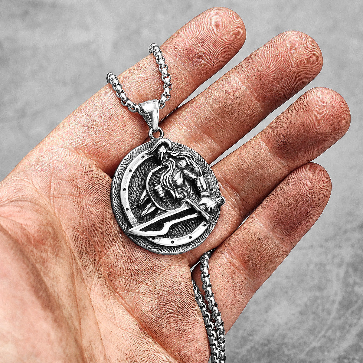 Berserker | 316L No Fade Stainless Steel Sword Viking Warrior God Pendant Chain Necklace