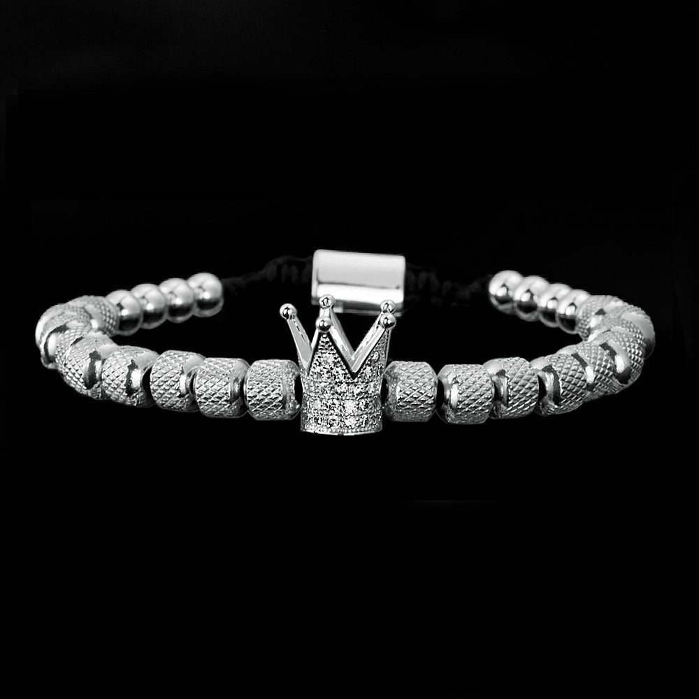 Regal Steel Armlet | Kings Crown No Fade Stainless Steel Luxury Bracelet