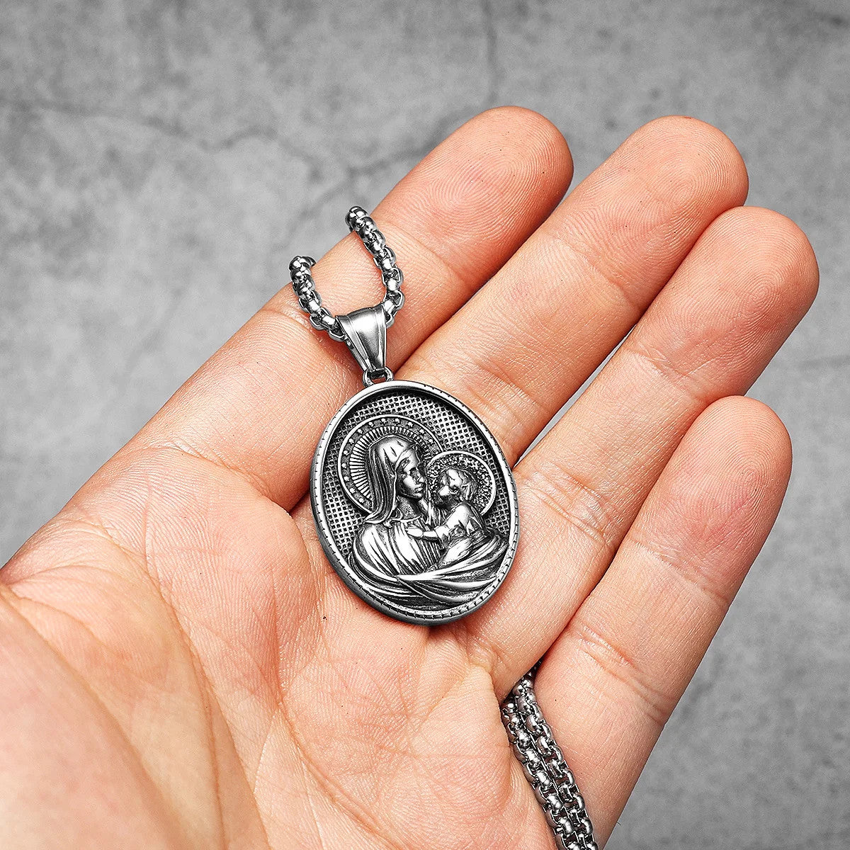 Virgin Mary Collection | 316L No Fade Stainless Steel Jesus Holy Child Pendant Series