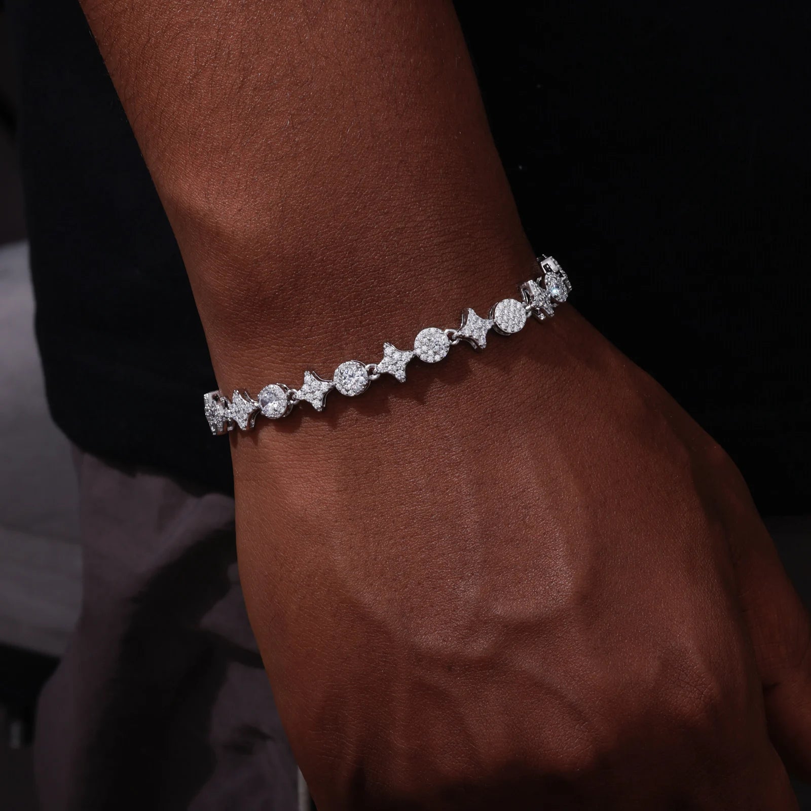 Stars Shine |  8mm Iced Blinged Out VVS Moissanite Diamond 925 Tennis Bracelet