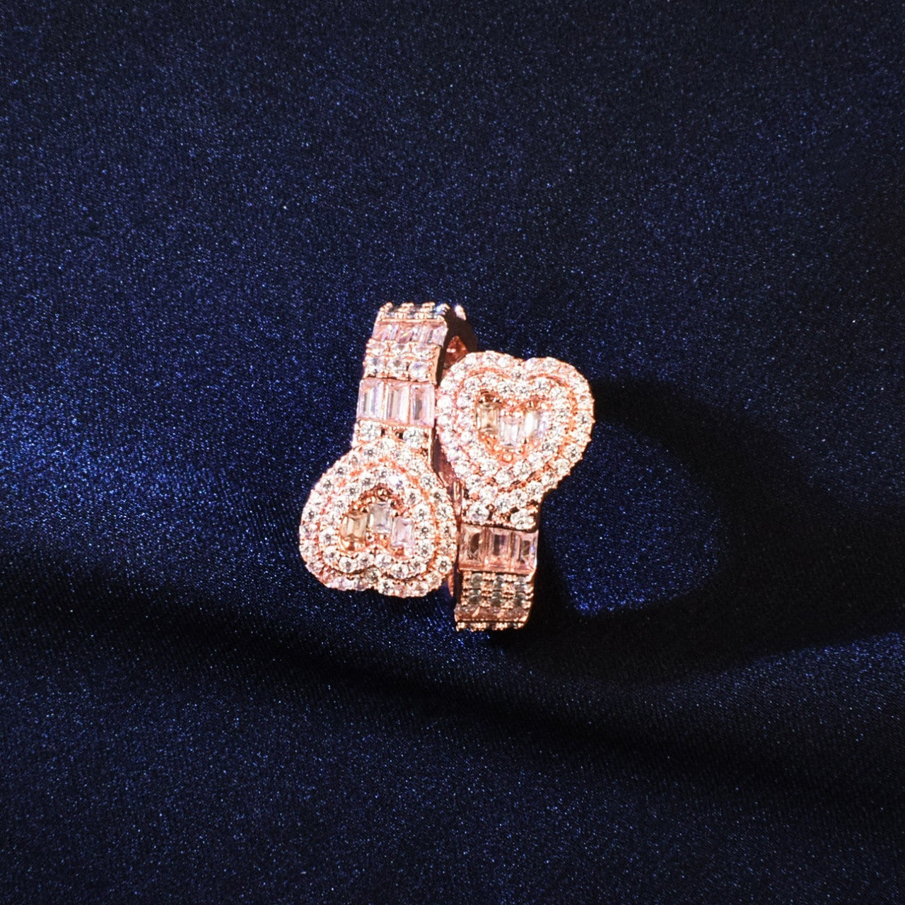 Ladies Wrapped Love Heart Adjustable Casual Street Wear Baguette Hip Hop Style Rings