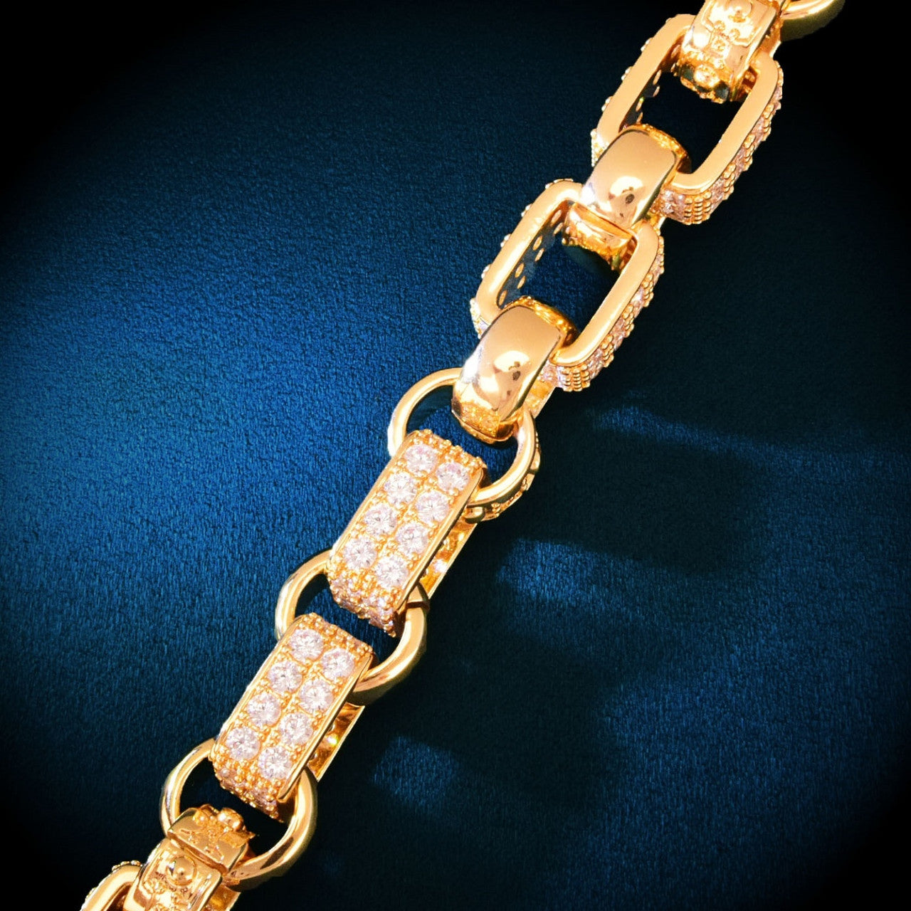 IceShackle | Double Row Iced 14mm Shackle Link Blinged Out Chain Bracelet