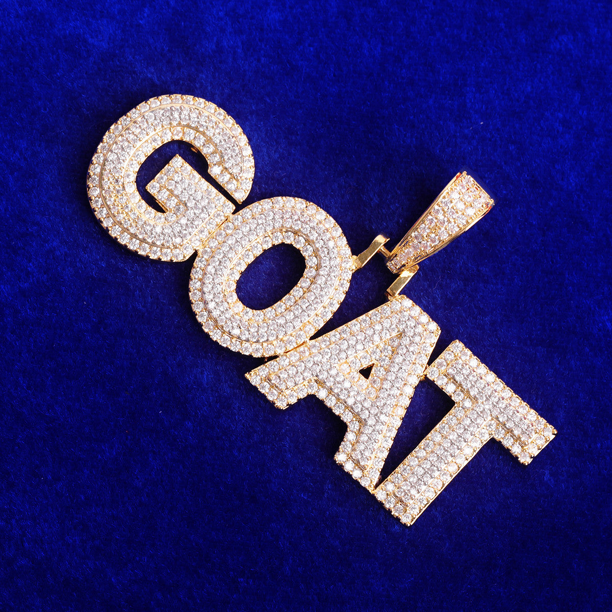 Goat Status | Classic Custom Made 4 Prong Set VVS Diamond CZ Nameplate Pendant