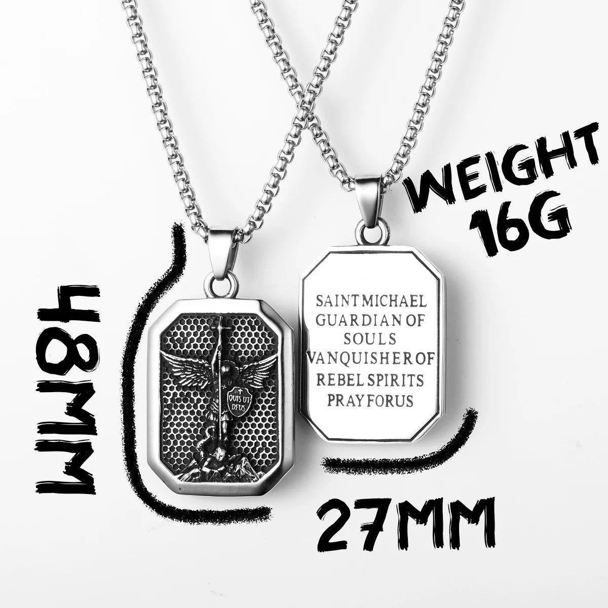 Divine Protection Collection | 316L No Fade Stainless Steel Arch Angel St.Michael Amulet