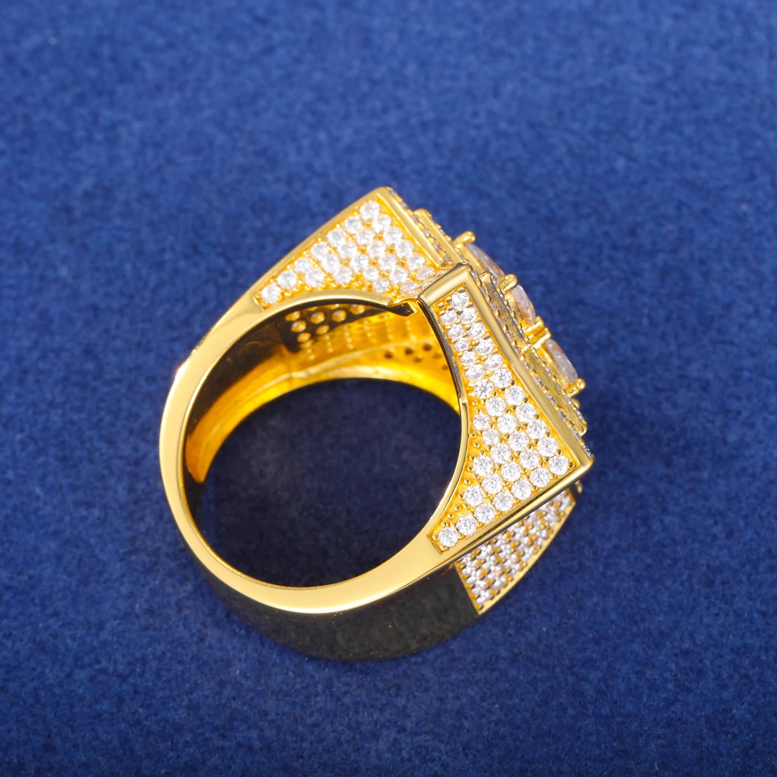Drip Star | Solid 925 Moissanite Diamond Star Pear Cut Prong Set Hip Hop Rings